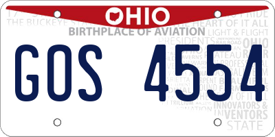 OH license plate GOS4554