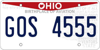 OH license plate GOS4555