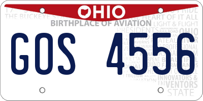 OH license plate GOS4556
