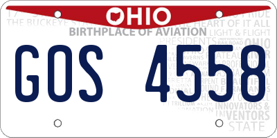 OH license plate GOS4558