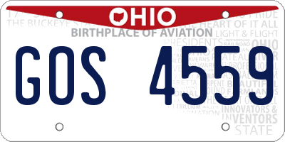 OH license plate GOS4559
