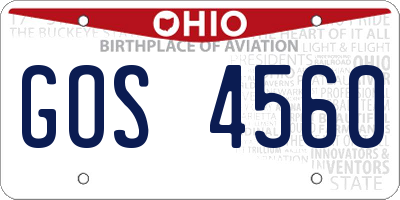 OH license plate GOS4560
