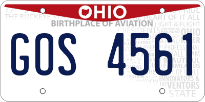 OH license plate GOS4561