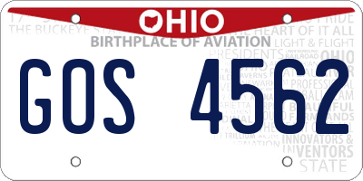 OH license plate GOS4562