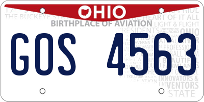 OH license plate GOS4563
