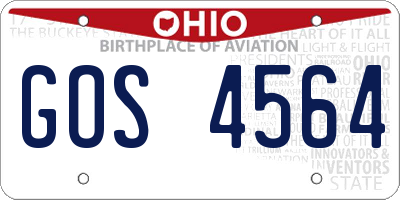 OH license plate GOS4564