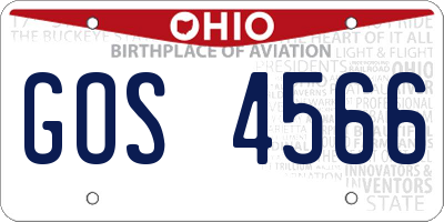 OH license plate GOS4566