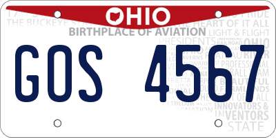 OH license plate GOS4567