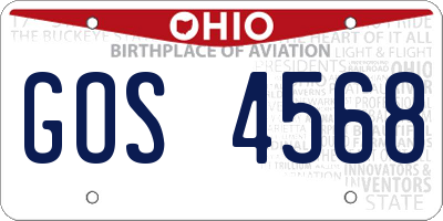 OH license plate GOS4568