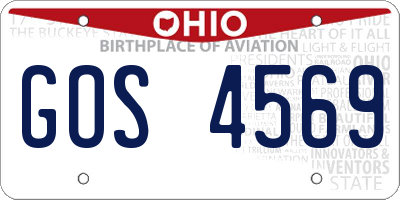 OH license plate GOS4569