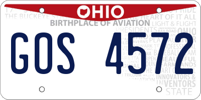 OH license plate GOS4572