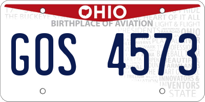 OH license plate GOS4573