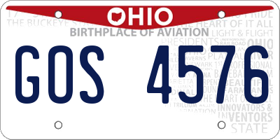 OH license plate GOS4576