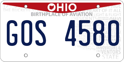 OH license plate GOS4580