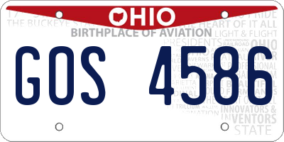 OH license plate GOS4586