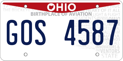 OH license plate GOS4587