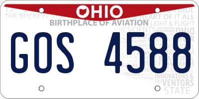 OH license plate GOS4588