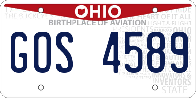 OH license plate GOS4589