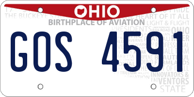 OH license plate GOS4591