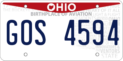 OH license plate GOS4594