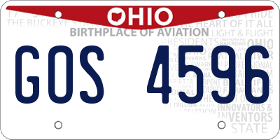 OH license plate GOS4596