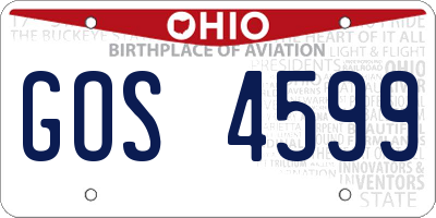 OH license plate GOS4599