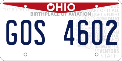 OH license plate GOS4602