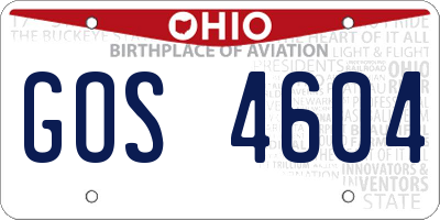 OH license plate GOS4604
