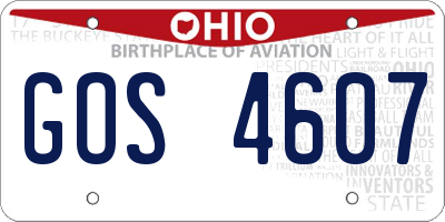 OH license plate GOS4607