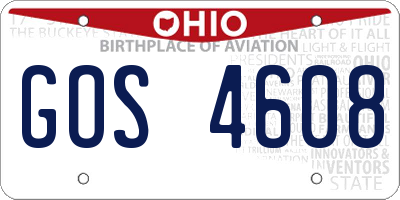 OH license plate GOS4608