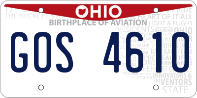 OH license plate GOS4610