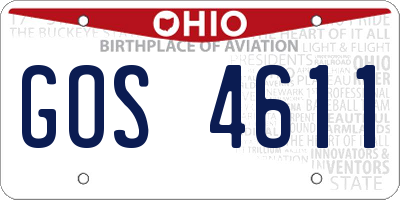 OH license plate GOS4611