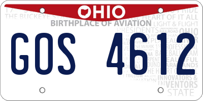 OH license plate GOS4612