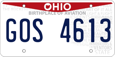 OH license plate GOS4613