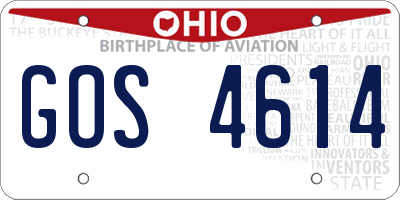 OH license plate GOS4614