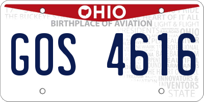 OH license plate GOS4616