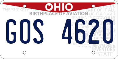 OH license plate GOS4620