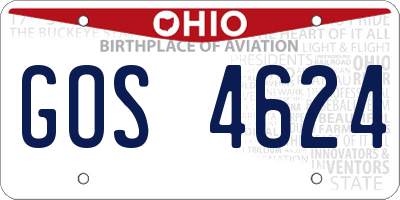 OH license plate GOS4624
