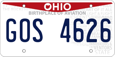 OH license plate GOS4626