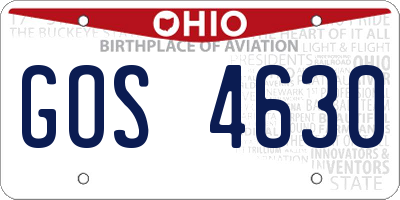 OH license plate GOS4630