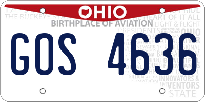OH license plate GOS4636