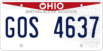 OH license plate GOS4637
