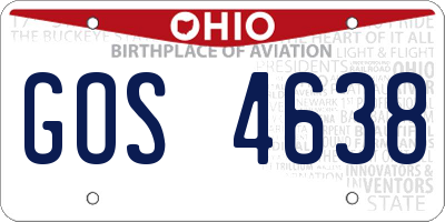 OH license plate GOS4638