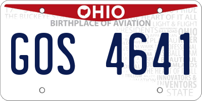 OH license plate GOS4641