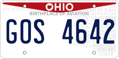 OH license plate GOS4642