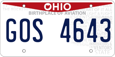 OH license plate GOS4643