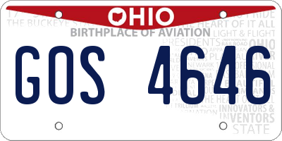 OH license plate GOS4646