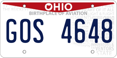 OH license plate GOS4648