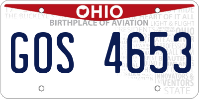 OH license plate GOS4653