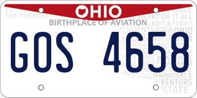 OH license plate GOS4658